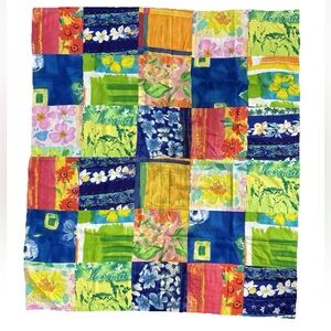 Jams World Rayon Maxi Mix Throw Assorted Patchwork Quilt 43” X 49” Hawaii $124